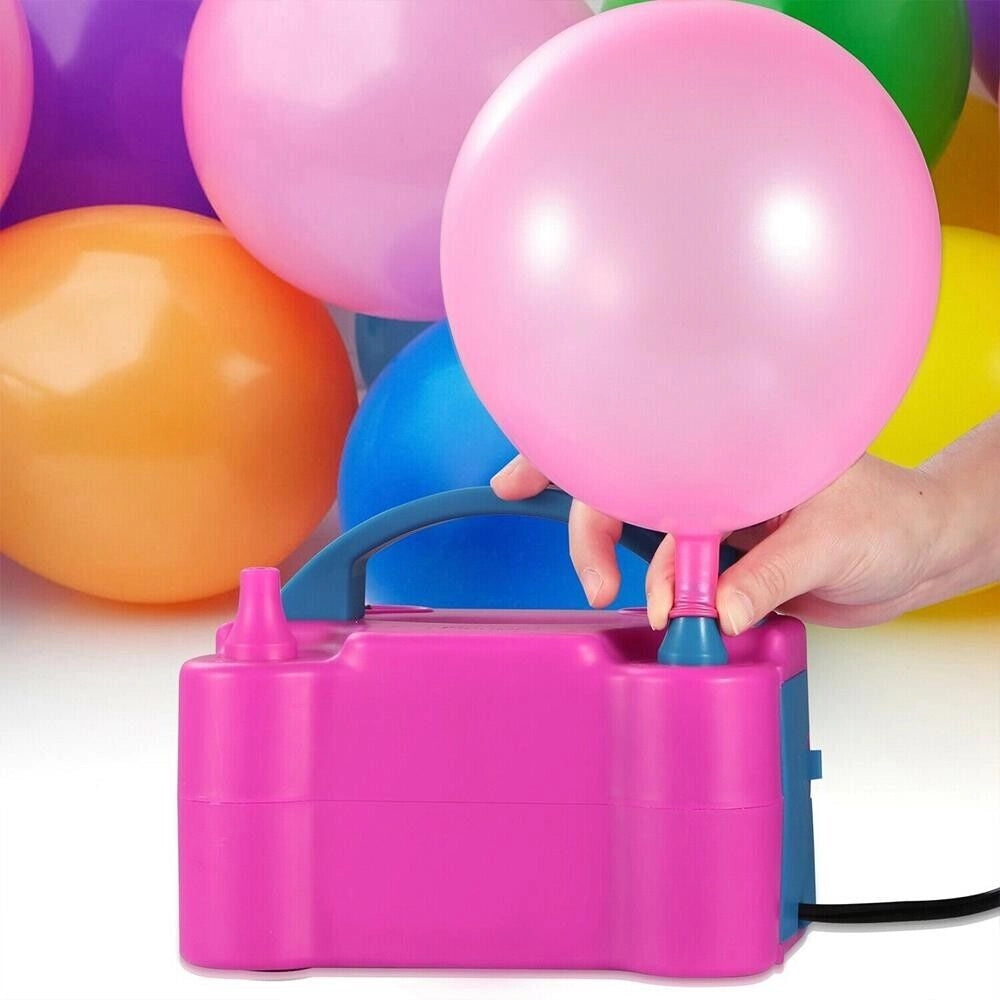 Gonfiatore Elettrico Gonfia Palloncini Pompa 600W 2 Beccucci Per Party Feste