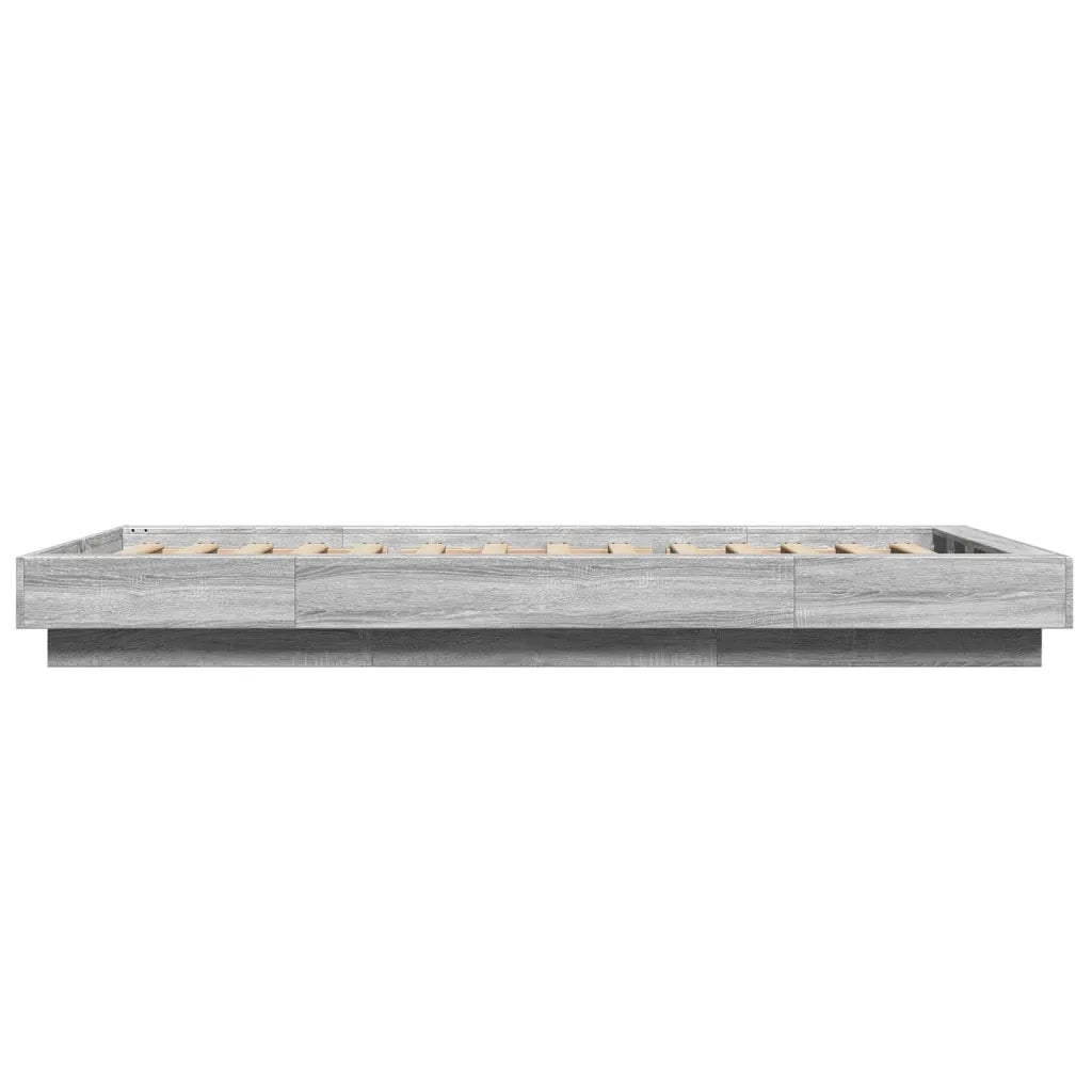 Giroletto con Luci LED-Struttura Letto Grigio Sonoma 90x200cm Legno Multistrato 610850