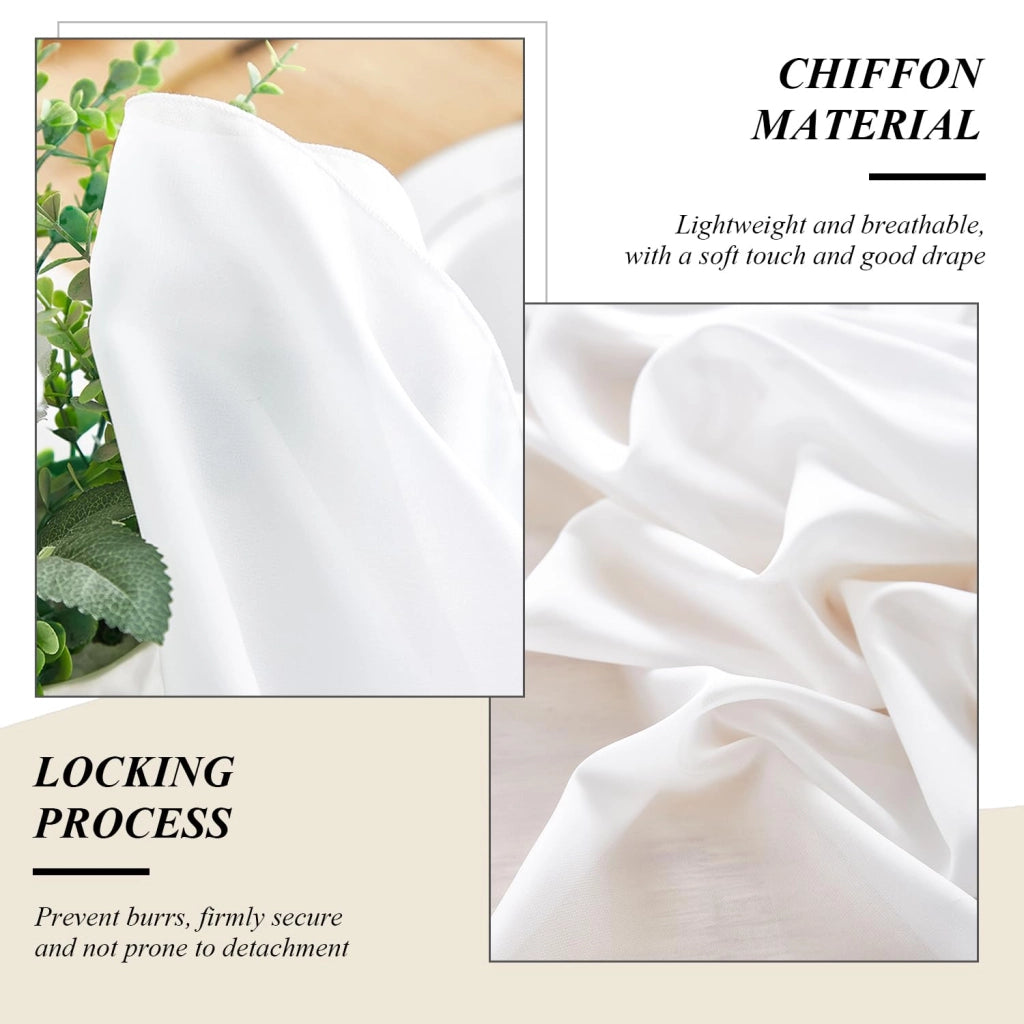 Tovaglia in chiffon bianco, 1 pezzo, semplice, leggera, ideale per matrimoni e feste