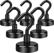 Magne haken forti - Neodymium - 6 pezzi - Nero - 25 mm