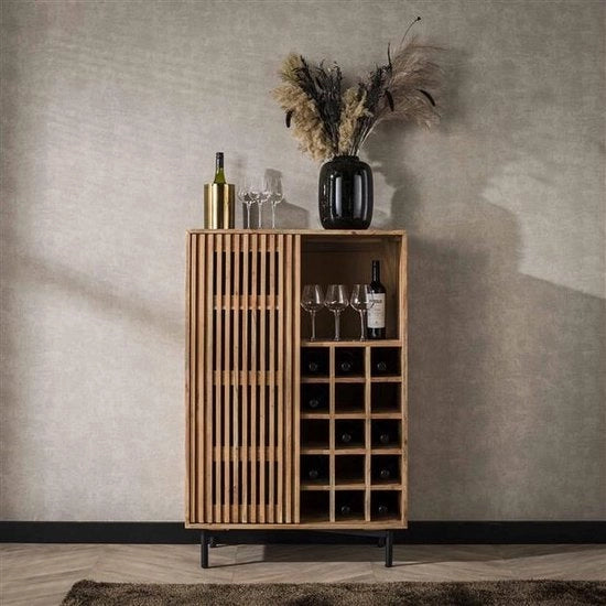 Credenza in legno di acacia 80 cm 1 porta