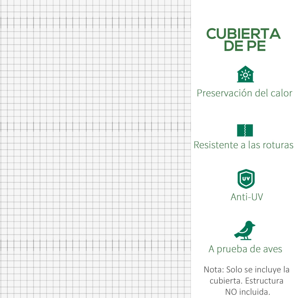 Copertura per Serra Tunnel 600x300x200cm con 12 Finestre ¨C Zephmum ¨C Bianco