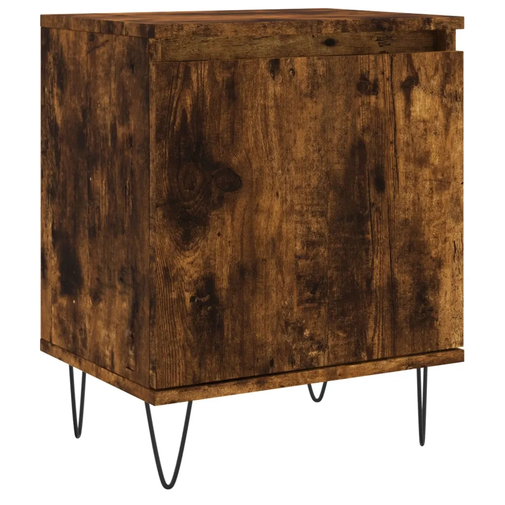 Comodino Rovere Fumo 40x30x50 cm in Legno Multistrato 826838