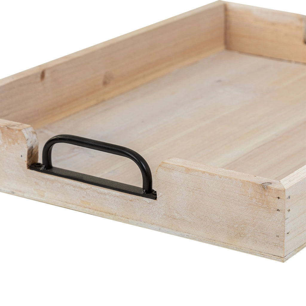 Vassoio in legno bianco 42,5x33x5h