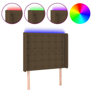 Testiera | Testata a LED Marrone Scuro 83x16x118/128 cm in Tessuto