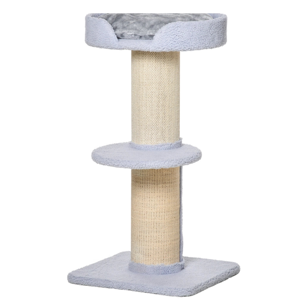 Tiragraffi per Gatti con Cuccia e Palo in Sisal ¨C Xylo ¨C Azzurro 45x45x91cm
