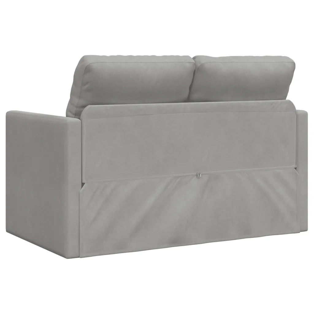 Divano letto | Sof¨¤ letto | Letto singolo da Terra 2 in 1 Grigio Chiaro 122x204x55cm Velluto