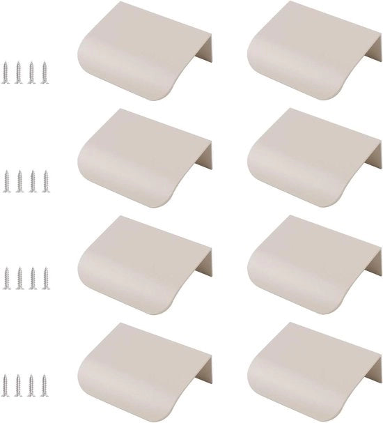 Vitamina Premium - Maniglia a Tirare 8 pezzi - Lega di Alluminio Maniglia Invisibile - Hardware per Armadi e Comparti - 50 mm - Grigio Cashmere