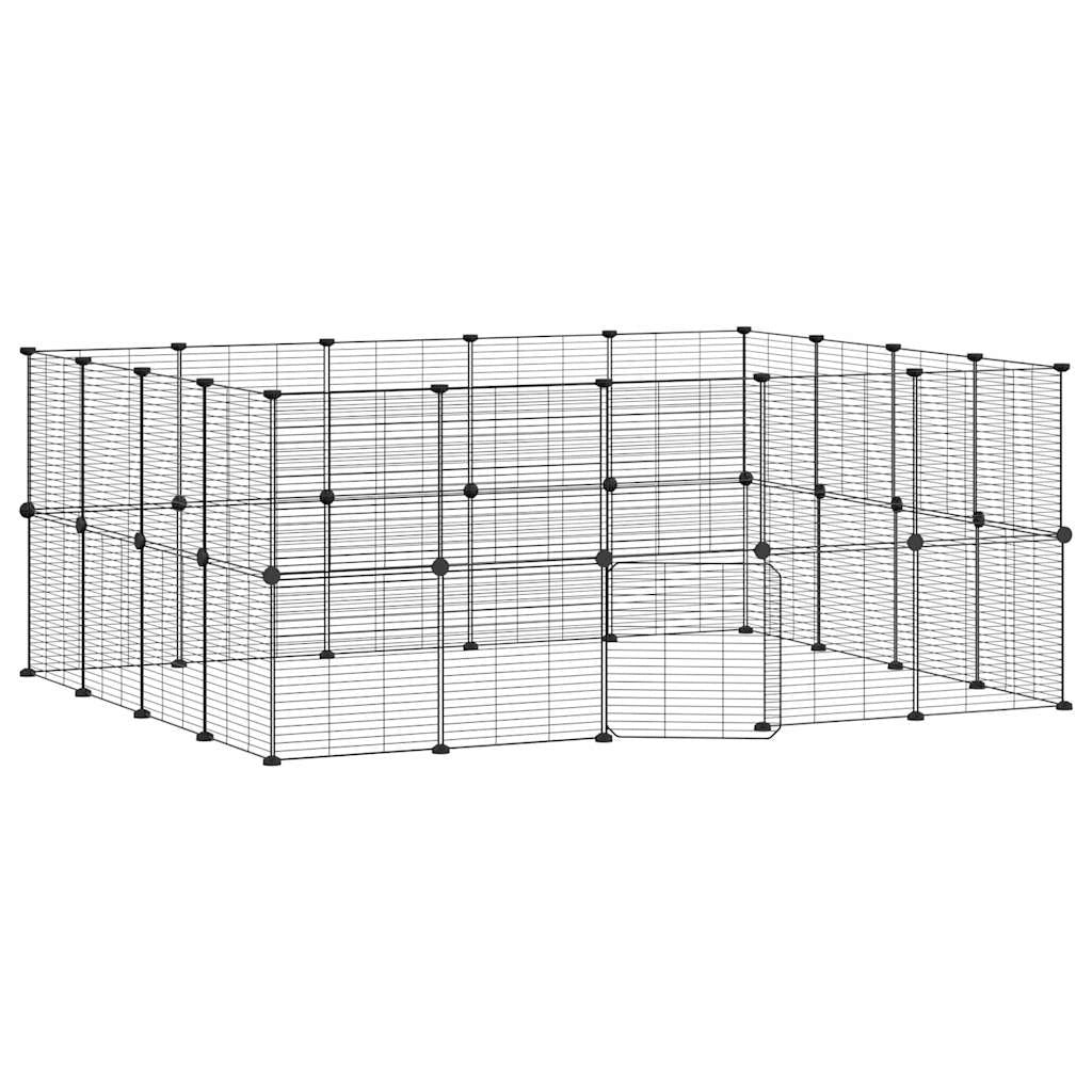 Gabbia per animali domestici a 36 pannelli con porta 35 x 35 cm nera 02_0041578