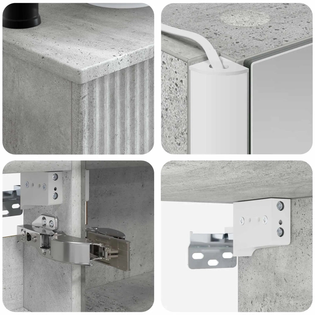 Set di mobili per il bagno 6 pcs Grigio Cemento 3407122