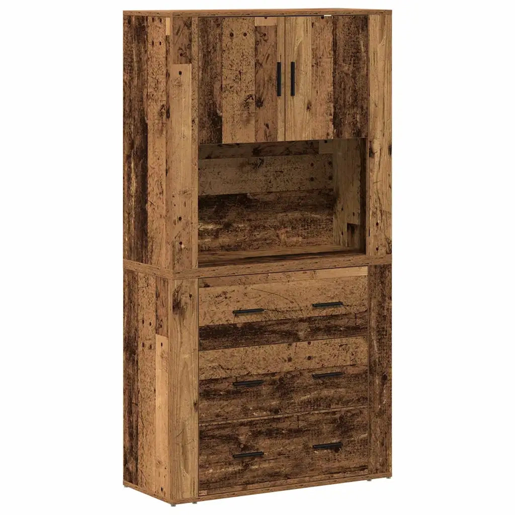 Credenza | Madia | Buffet da pranzo | Armadio da pranzo Legno vecchio 80 x 33 x 150 cm Legno multistrato