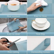 Set di 6 Targhe da tavolo con isolamento termico e antislip, vetrine resistenti alle macchie, dimensioni 45x30 cm, colore c-blauw