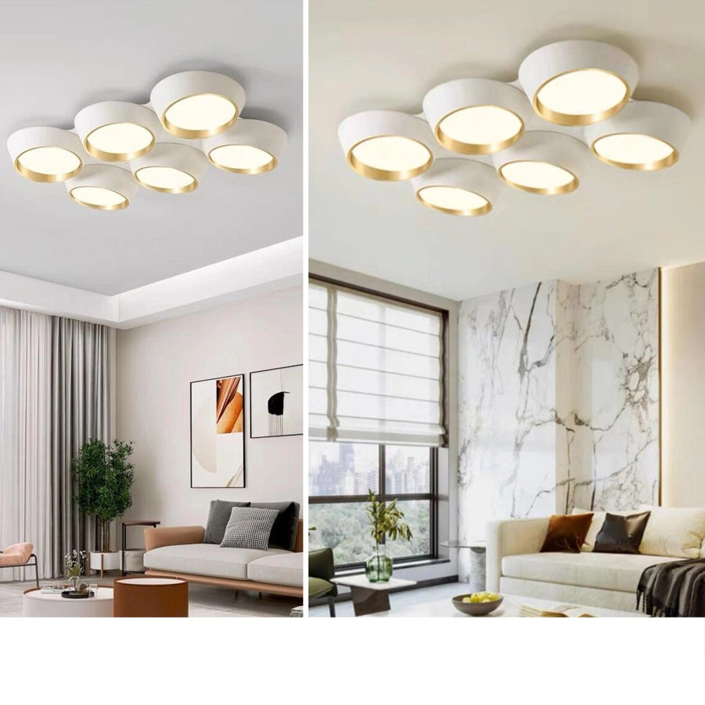 Plafoniera moderna LED 120W elegante lampada soffitto 6 luci alta resa 9600 lumen cucina soggiorno hotel 230V 3000K