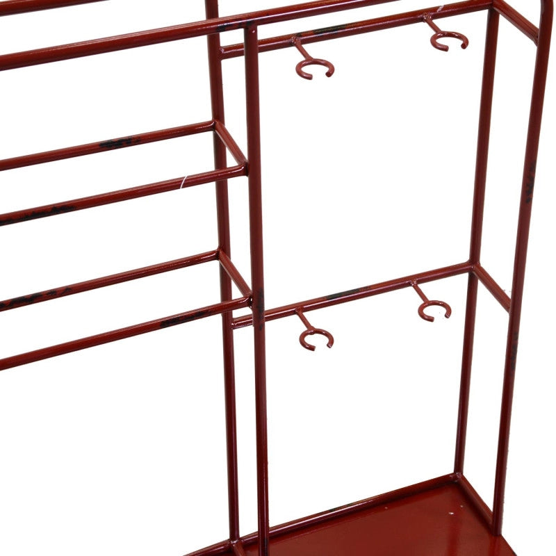 Portabottiglie metallo da muro 2 posti rosso rettangolare cm 59x33h62,5