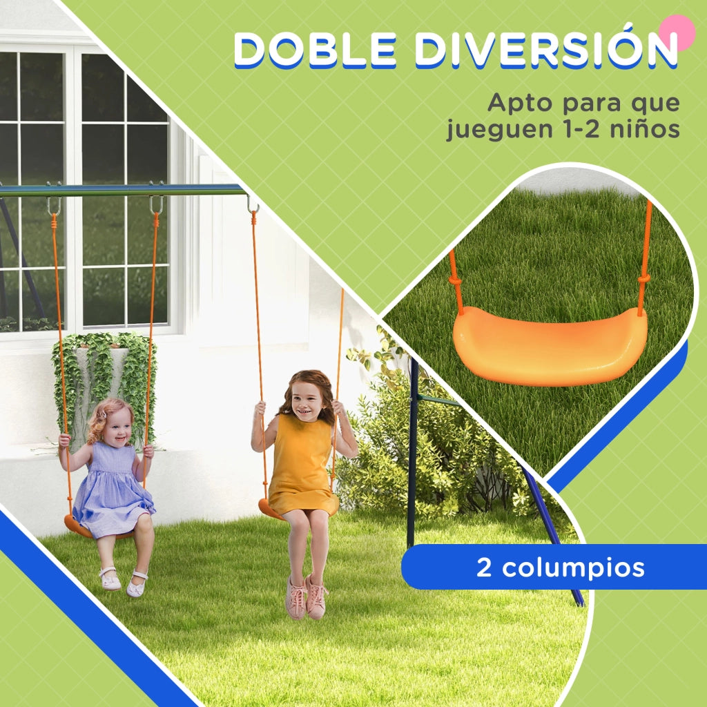 Altalena per Bambini con 2 Sedie ¨C zephmum ¨C Multicolor 90 kg