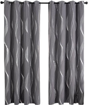 Gordini oscuranti, anelli, tende geotermiche/tende/ tende a vetro, 2 pannelli tende, tende oscuranti antisfondamento per camera da letto e soggiorno, camera dei bambini (grigio, 132 * 244 cm)