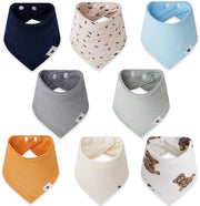 Set di 8 Pannoloni Quadrati per Bambini in Cotone 100% Zucchero e Assorbente, Disegno di Utilizzo Duplice con 2 Bottone a Regolo per Muslin Bandana per la Curatela dei Denti e la Carenza di Denti.