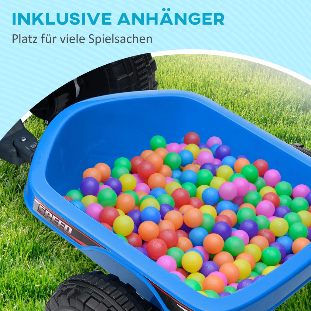 Auto per bambini elettrica ricaricabile con rimorchio ¨C zephmum ¨C Blu