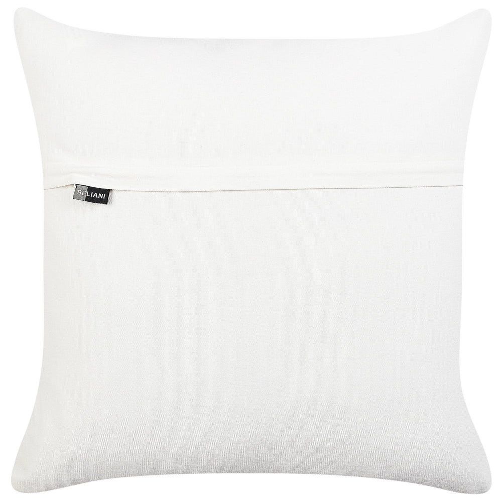 Set di 2 cuscini decorativi in cotone multicolore 50 x 50 cm motivo geometrico ricamato a mano sfoderabile con imbottitura in stile boho
