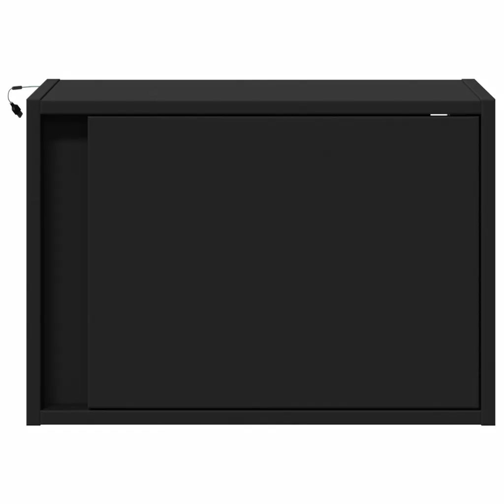 vidaXL Comodini a Parete con Luci LED 2 pz Neri