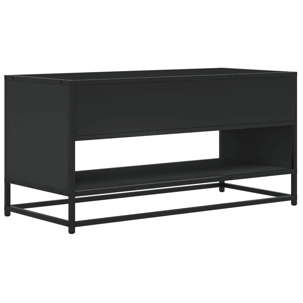 Mobile TV multimediale mensola TV credenza TV sala da pranzo soggiorno camera da letto 91 x 40 x 46 cm legno ingegnerizzato e metallo nero 02_0026362
