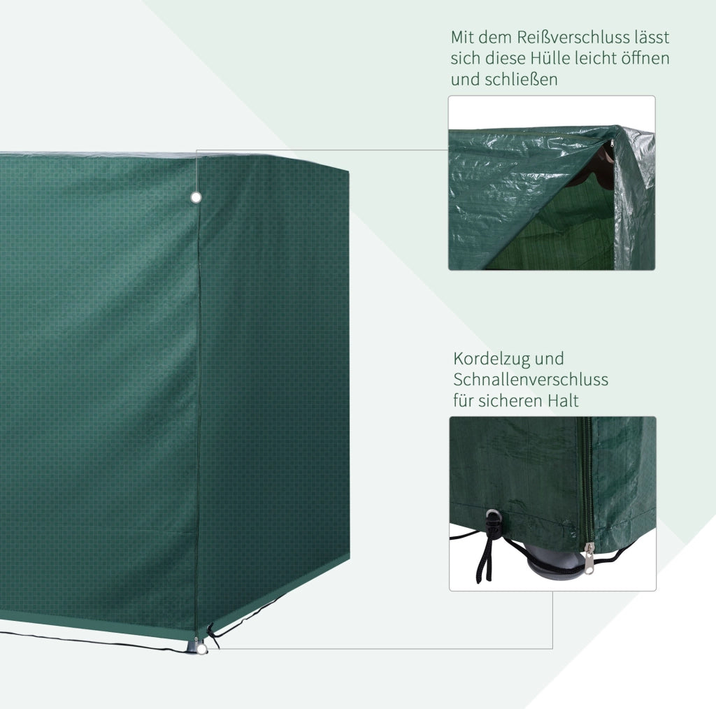 Telo copertura impermeabile con UV 215x155x150 cm verde scuro