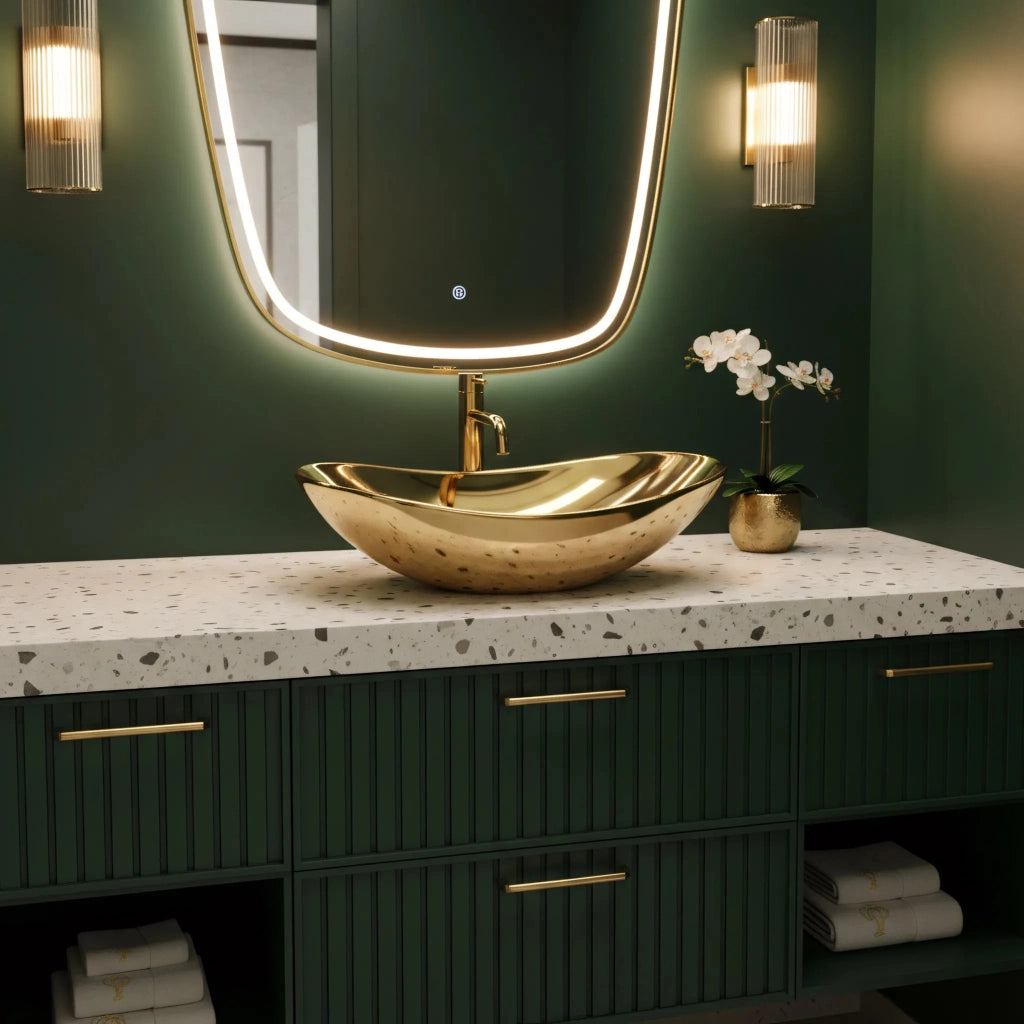 Lavabo Da Appoggio Rea Royal Gold