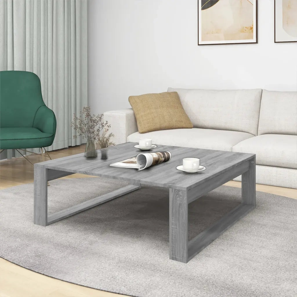 Tavolino Salotto Grigio Sonoma 100x100x35 cm Legno Multistrato 816000