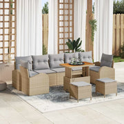 Set Divano da Giardino con cuscino 10 pcs Beige e Grigio Chiaro 3364332