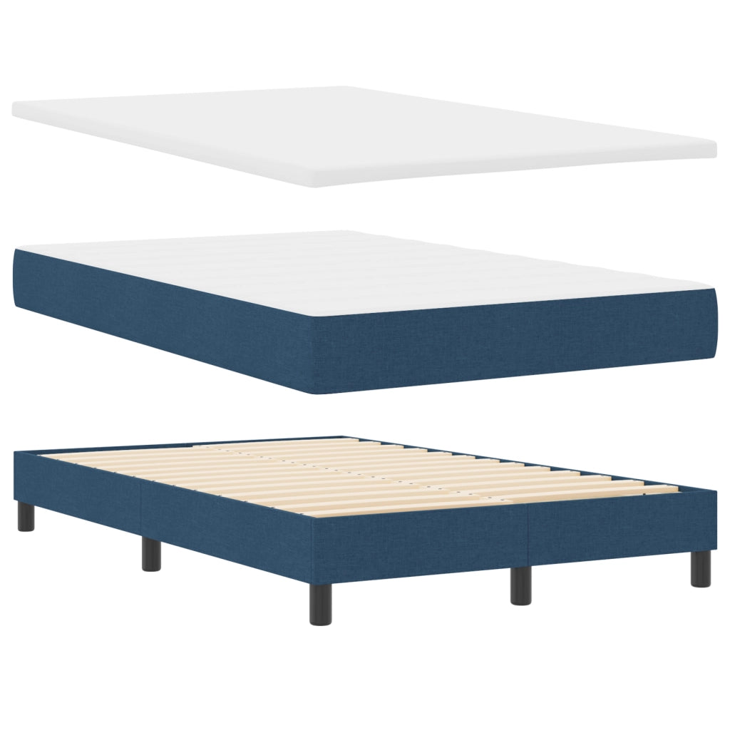 Letto Box Spring con Materasso e LED Blu 120x200 cm Tessuto