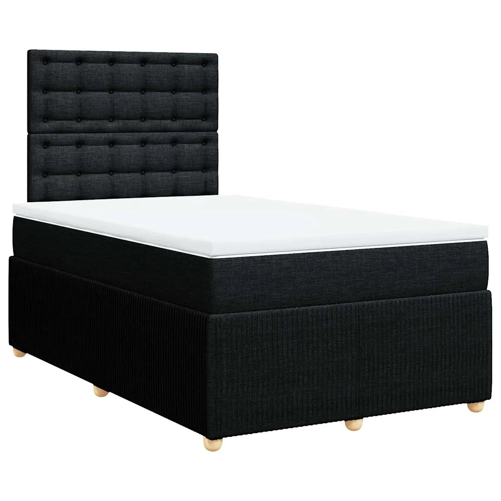 Giroletto a Molle con Materasso Nero 120x200 cm in Tessuto