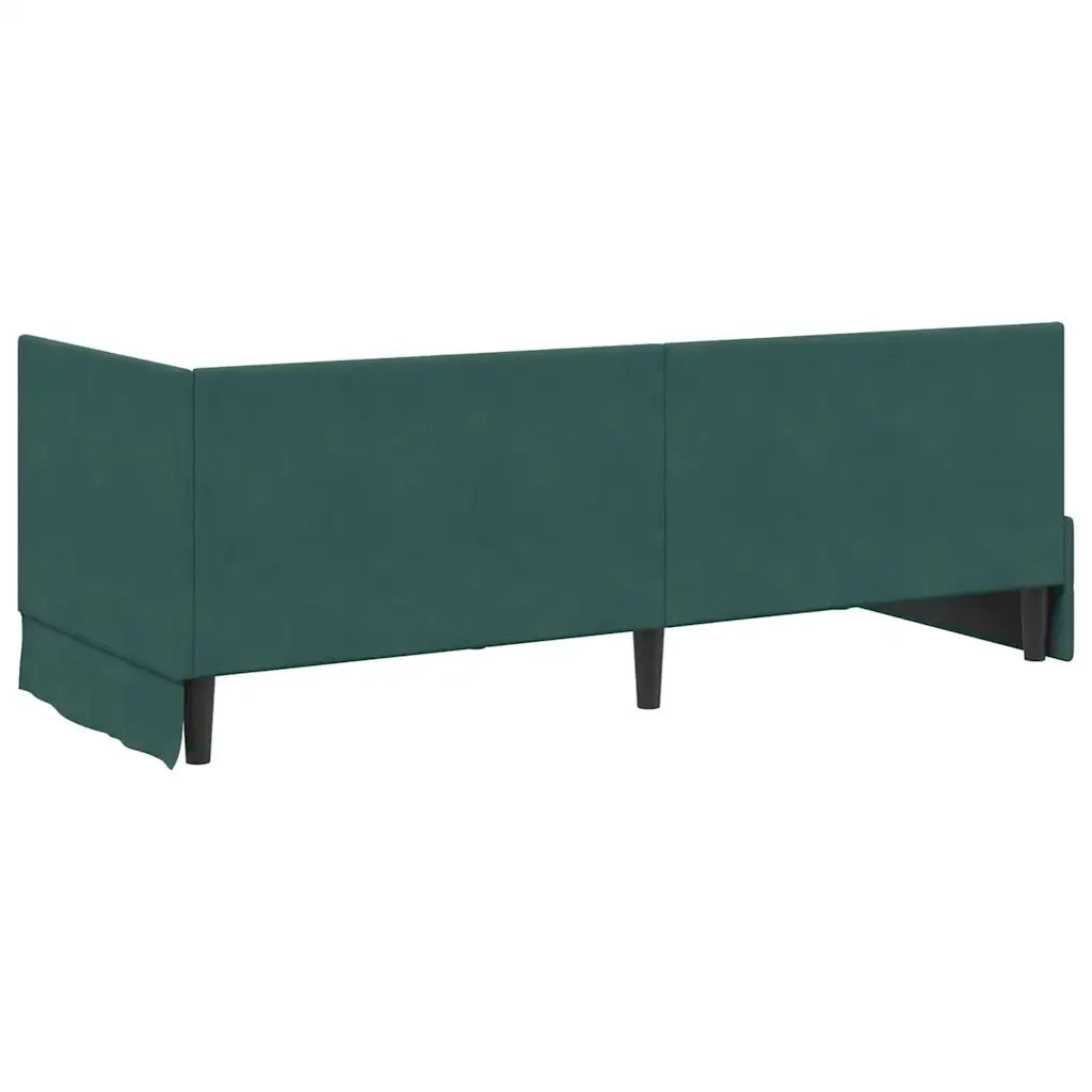 Letto singolo | Letto per adulti | Struttura Letto Angolare con Materasso 2 pcs Verde Velluto
