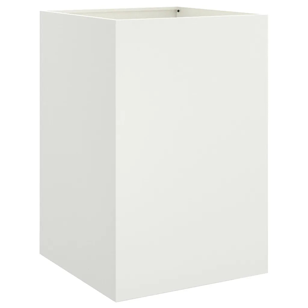 Fioriera | Cassetta per fiori | Vaso Bianca 52x48x75 cm in Acciaio