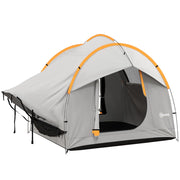 Tenda da campeggio 3 porte ¨C zephmum ¨C arancione e grigio 239x210x210