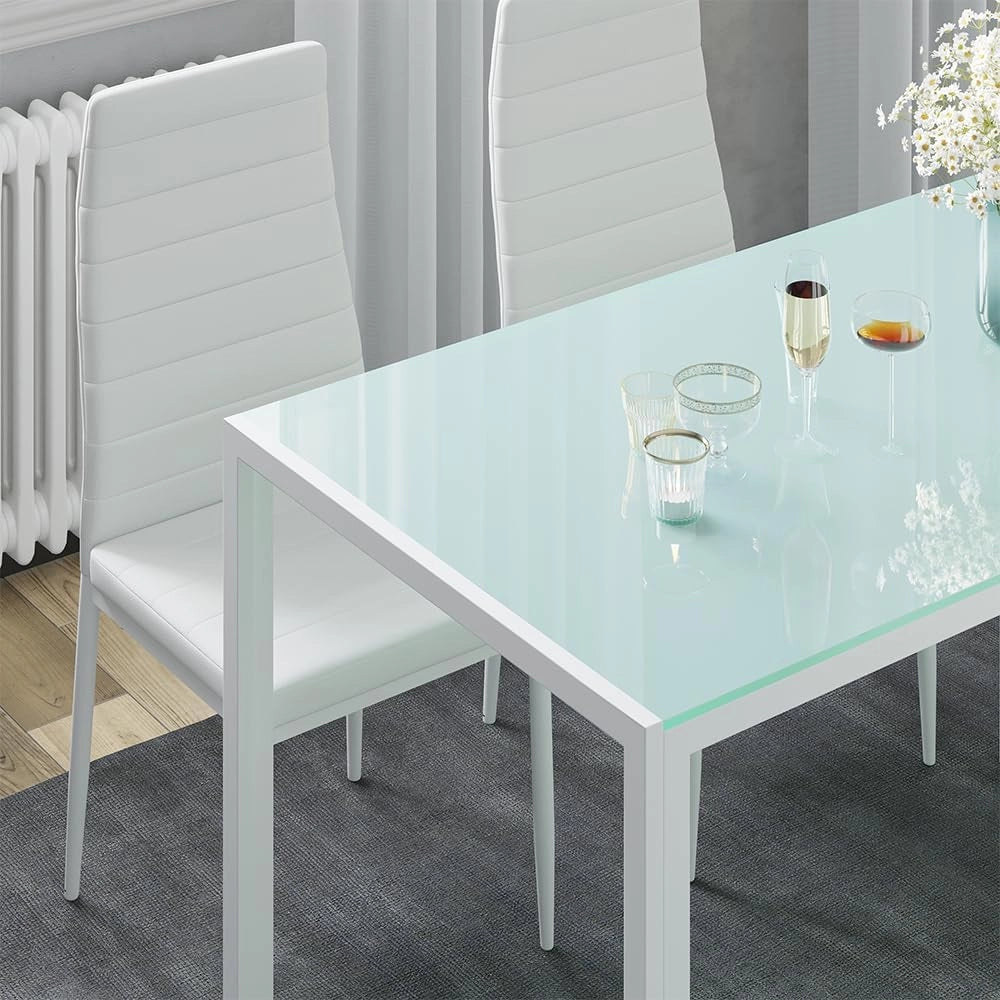 Sedia da sala da pranzo Grand, Bianco, 42.5 x 48 cm Set di 4, per l’utilizzo come set da pranzo in cucina o sala da pranzo