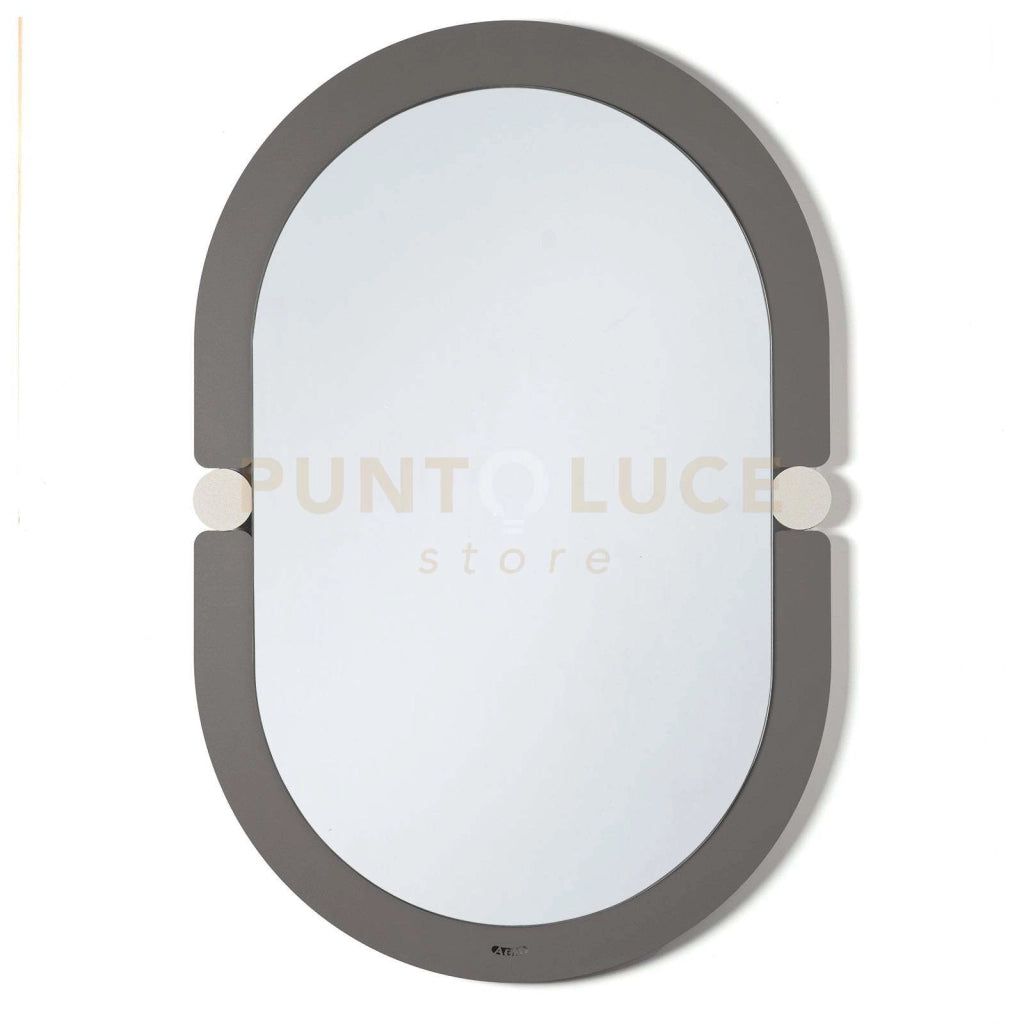specchio moderno da parete alchimia ovale Fango/avorio in Ferro, vetro per lo specchio 62x92h cm (50x80h cm specchio)