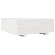 Fioriera | Cassetta per fiori | Vaso da Giardino Bianca 70x70x26,5cm Legno Massello di Pino