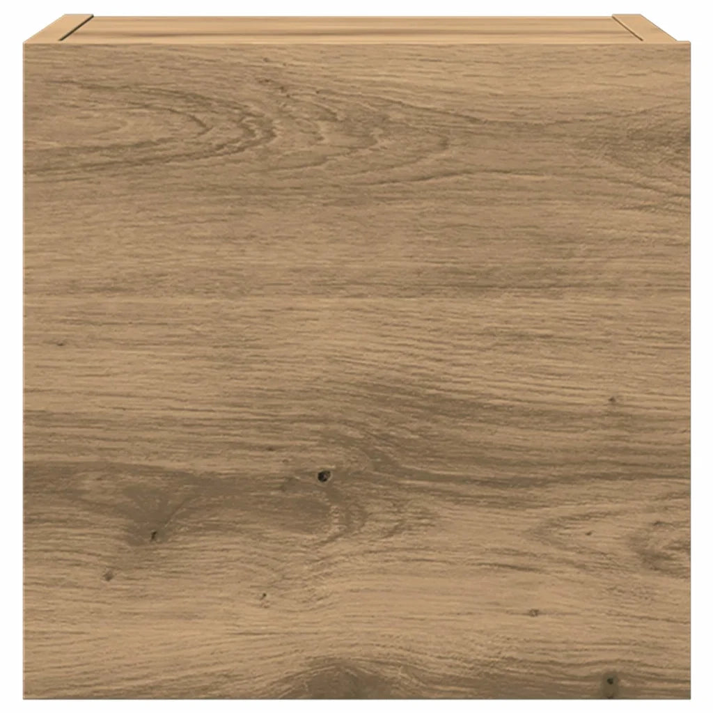 Set Mobile TV 4 pz Montato a Parete Rovere in Legno Multistrato 3329220