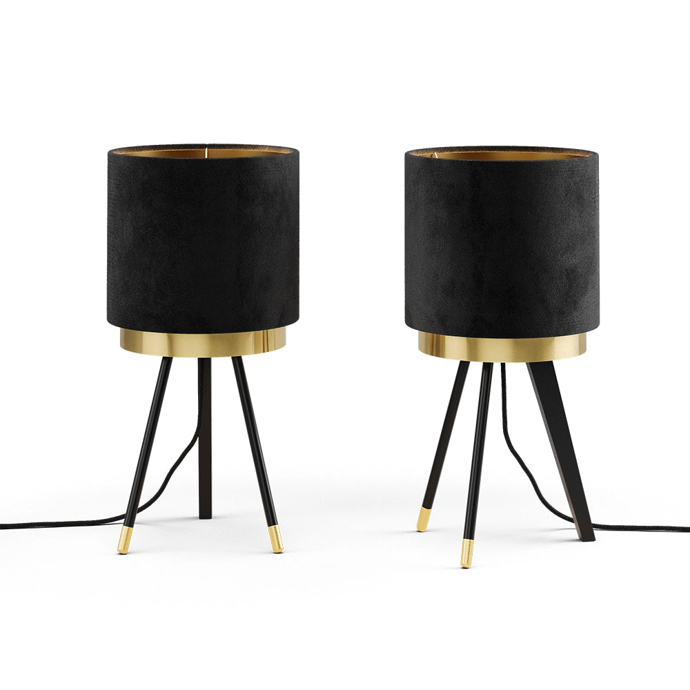 Vicco Lampada da tavolo Nero 23 x 46 cm Set di 2