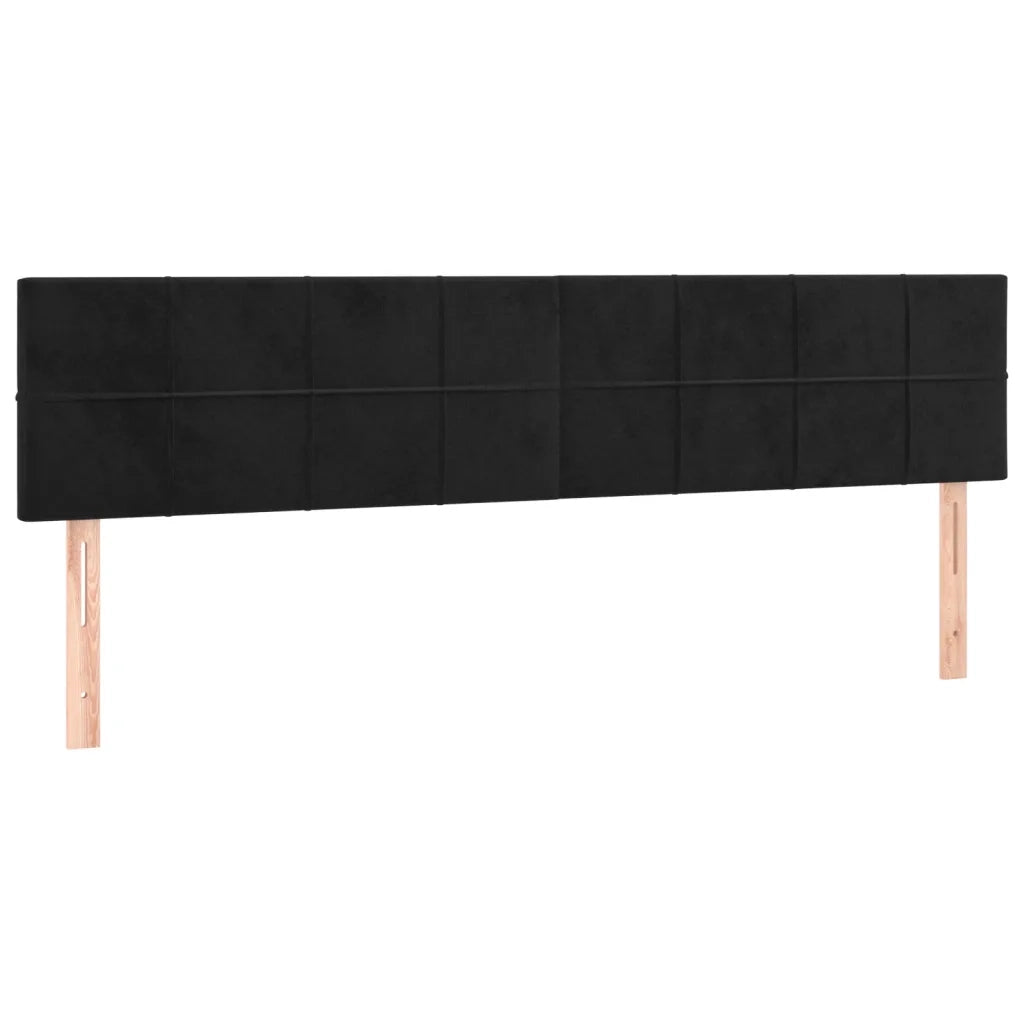 Letto a Molle con Materasso e LED Nero 180x200 cm in Velluto