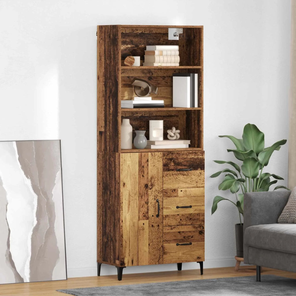 Credenza | Madia | Buffet da pranzo | Armadio da pranzo Legno vecchio 69,5 x 34 x 180 cm Legno multistrato