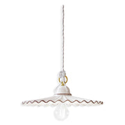 Sospensione Classica L&aposAquila Ottone E Ceramica Decorato Diam. 31Cm 1 Luce E27
