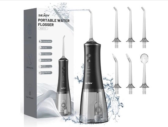 Disinfettanti per la bocca per la pulizia dei denti dispositivo di pulizia orale a flusso d'acqua portatile con capacità di 280 ml modalità 4 con 6 punte di spruzzo IPX7 impermeabile per uso domestico e viaggio