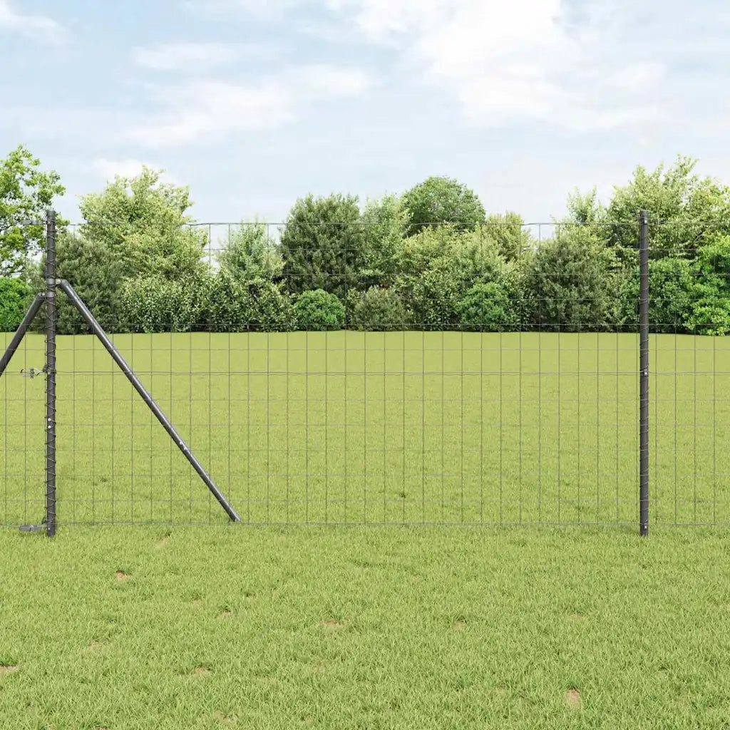 Recinzione da Giardino | Recinzione con Posto Grigio 1,2 x 10 m Acciaio e PVC