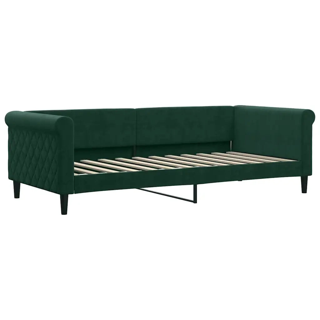 Letto da Giorno Verde Scuro 90x200 cm in Velluto 354246