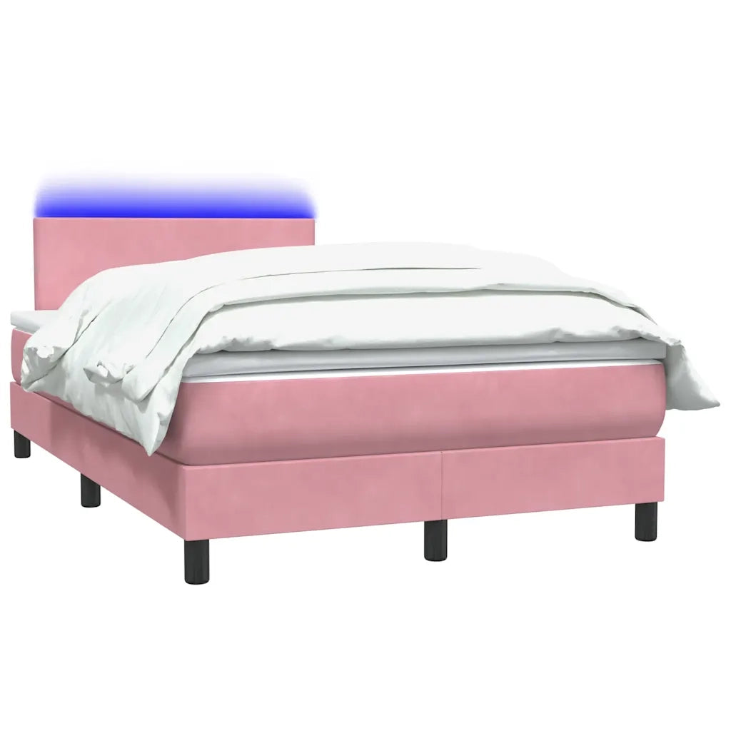 vidaXL Giroletto a Molle con Materasso Rosa 120x220 cm in Velluto