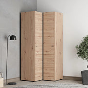 Armadio Camera da Letto Tavole, Guardaroba 2 Ante 4 Ripiani, 95x208h cm Marrone Rovere Nodi