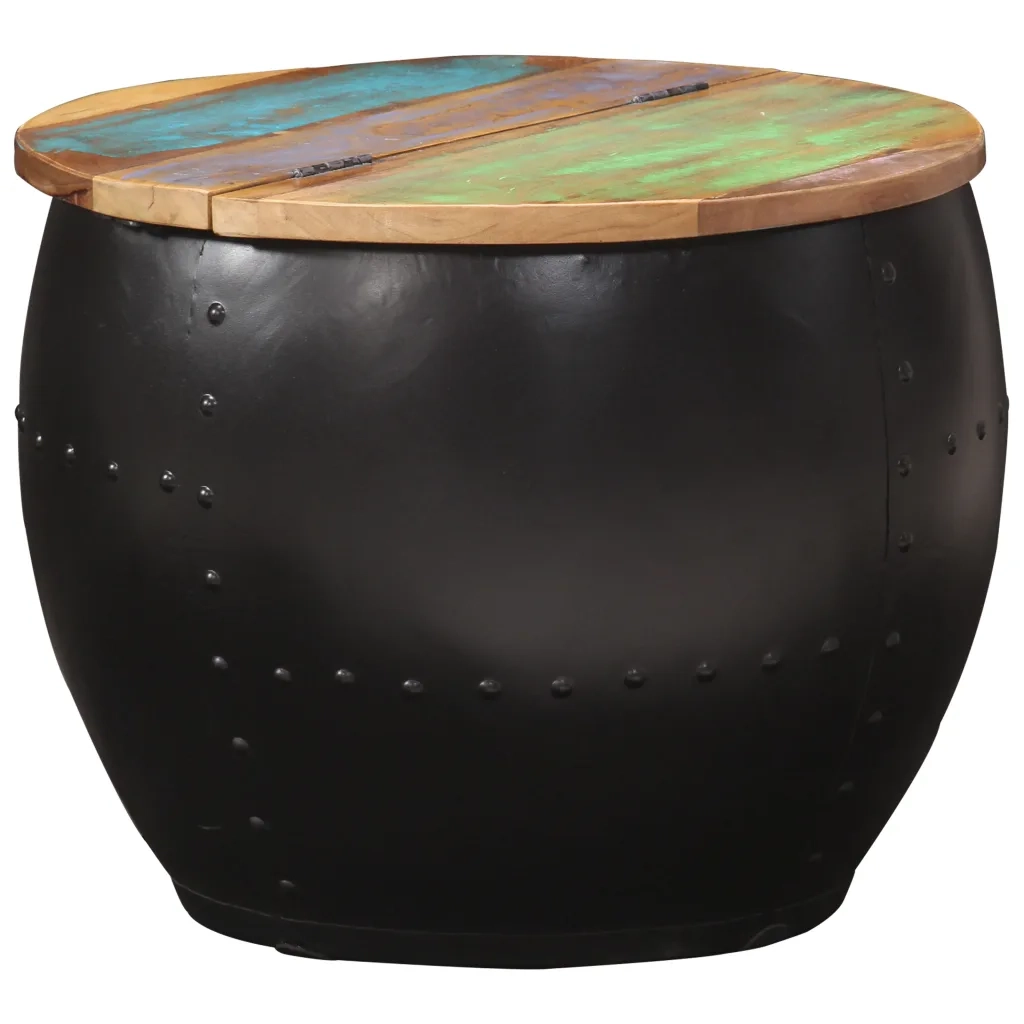 Tavolino da Salotto 53x43 cm in Legno Massello di Recupero 287483