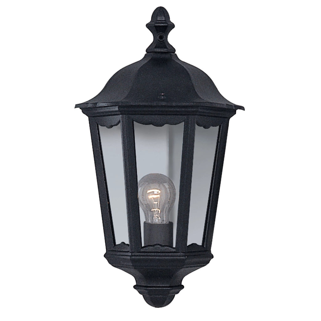 Applique Rustico-Country Alex Alluminio Nero Vetro 1 Luce E27