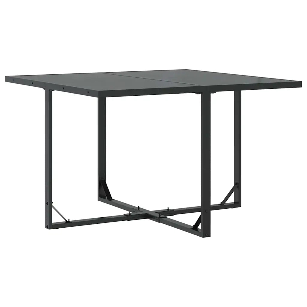 Set da Pranzo per Giardino 9 pz | Set Salotto da Giardino Nero Acciaio